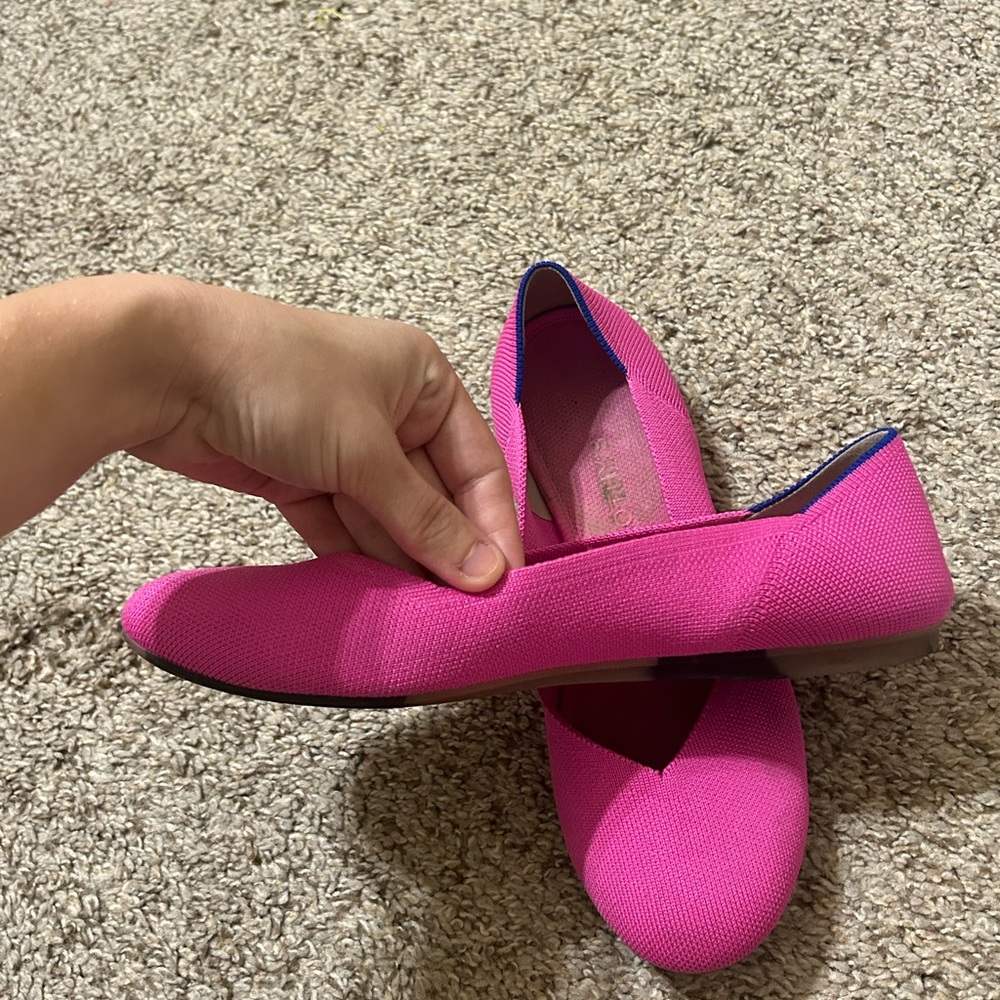Rothy's Dragonfruit Pink Knit Ballet Flats - Picture 4 of 13